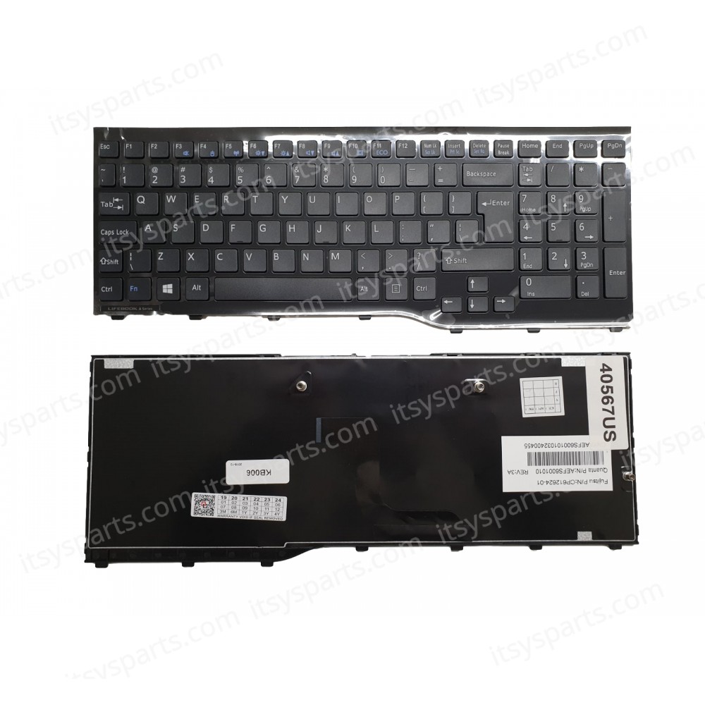 Laptop Keyboard for Fujitsu Siemens Lifebook A552 AH552 CP612624-01 AEFS6U01010 US Glossy Black ( SKU.40567US )
