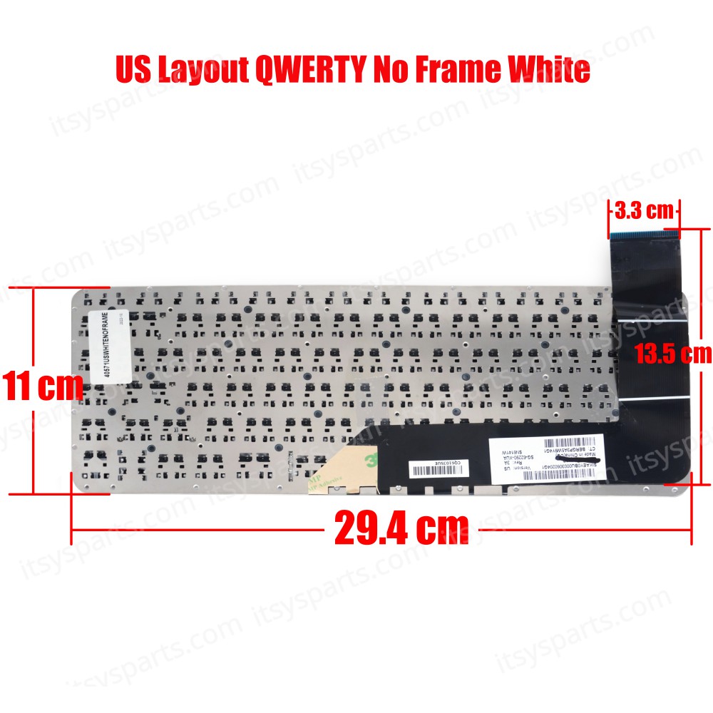 Laptop Keyboard HP Stream 13-C series AEY0BU00030 SG-62290-XUA SN6141W 791433-001 SG-62290-X2A (Ref.40571USWHITENOFRAME)