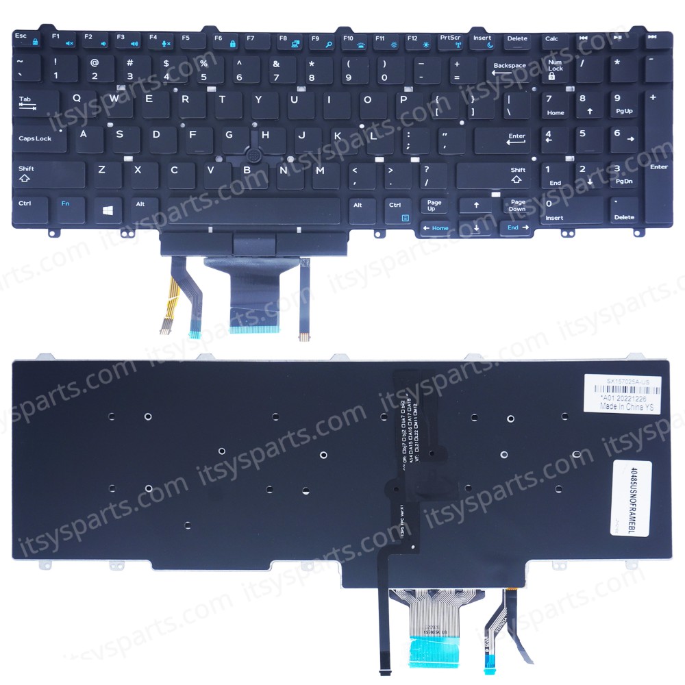 Laptop Keyboard DELL Latitude 7510 Notebook US Layout P/N: 0383D7 383D7 PK1313M1B00 MP-13P53USJ698 16I124513578M(Ref.40485USNOFRAMEBL)