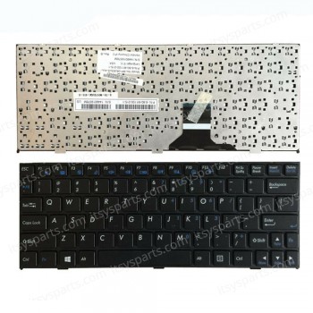 Keyboard-Keyboard Laptop Turbo-X Clevo M1100 M1110 M1110Q-C M1111 M1111 M1115 W110 W110ER W110ERF W510TU US BLACK (Ref.40578US)