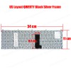 Laptop Keyboard TURBO-X CLEVO W650EH W650SR W650SR W650SB W650SF W655SB W650SH US (40511USSILVER)