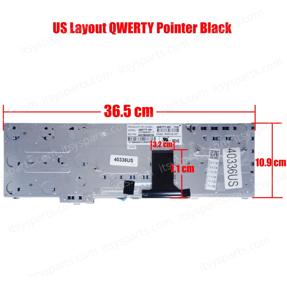 Keyboard - Laptop keyboard HP Elitebook 8730P 8730G 468777-DJ1 MP-06823GR6930 494002-151 468777-A41 468777-B31 494002-051 6037B0028704 6037B0028715 6037B0028719 6037B0028722 V070626AK1 V070626AS1 (Ref.40336US)