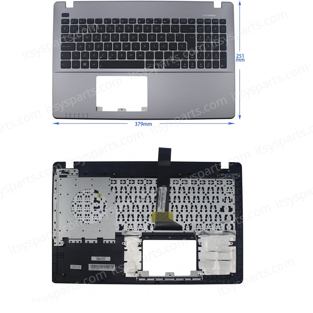 Keyboard for Laptop ASUS X550 X552 X550ZE X550CA X550JD X550CC X550VC Silver 90NB00T1-R31UK0 OEM (Ref. 40055UKPALM)