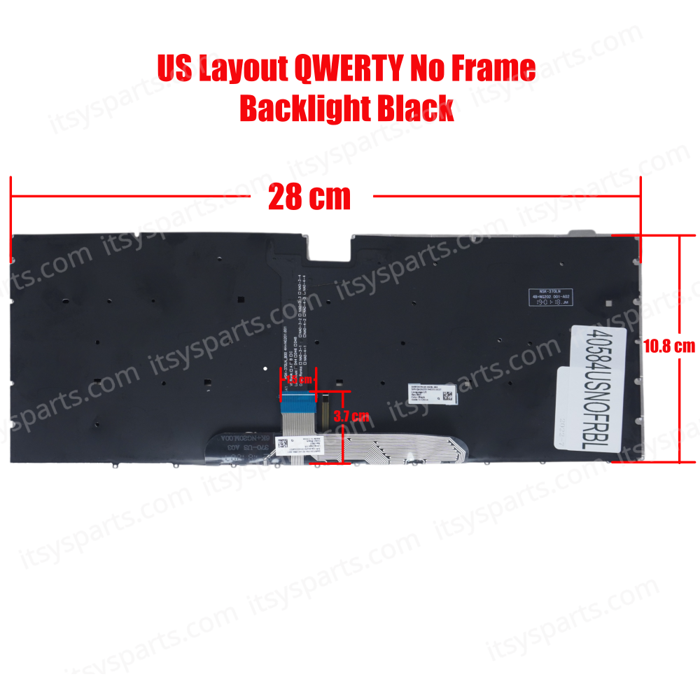 Laptop Keyboard for HUAWEI 9Z.NG2BQ.001 92LA0BMF3B AEH96U00010 (Ref.40584USNOFRBL)
