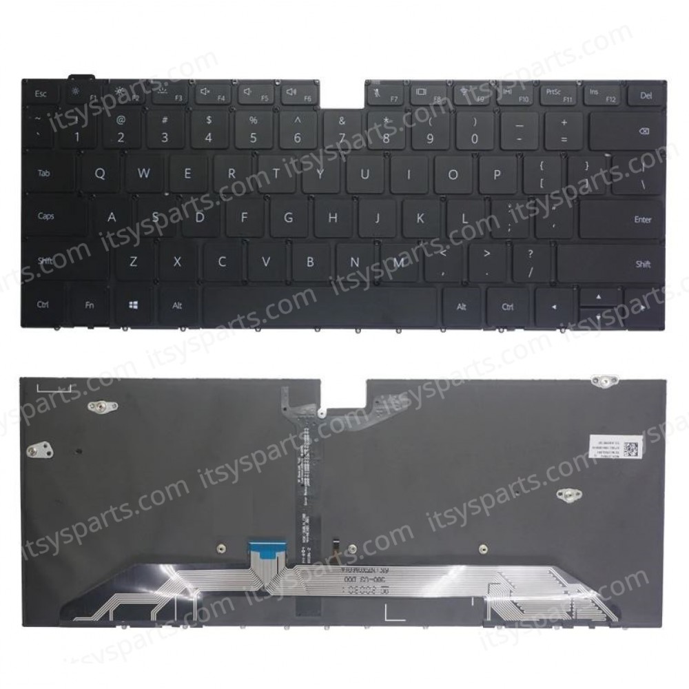 Laptop Keyboard for Huawei MateBook X Pro MACH-W19 MACH-W29 HQZ1011527000 9Z.NEXBN.001 02452533 NSK-360BN US No Frame Backlight Black ( SUK.40585USNOFRBL )