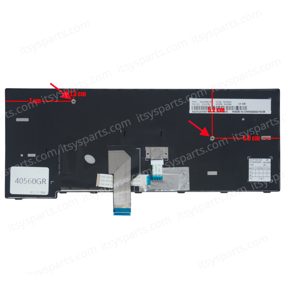 Keyboard-Keyboard Laptop For IBM Lenovo ThinkPad E450 E450C E455 E460 E465 W450 (Ref.40560GR)