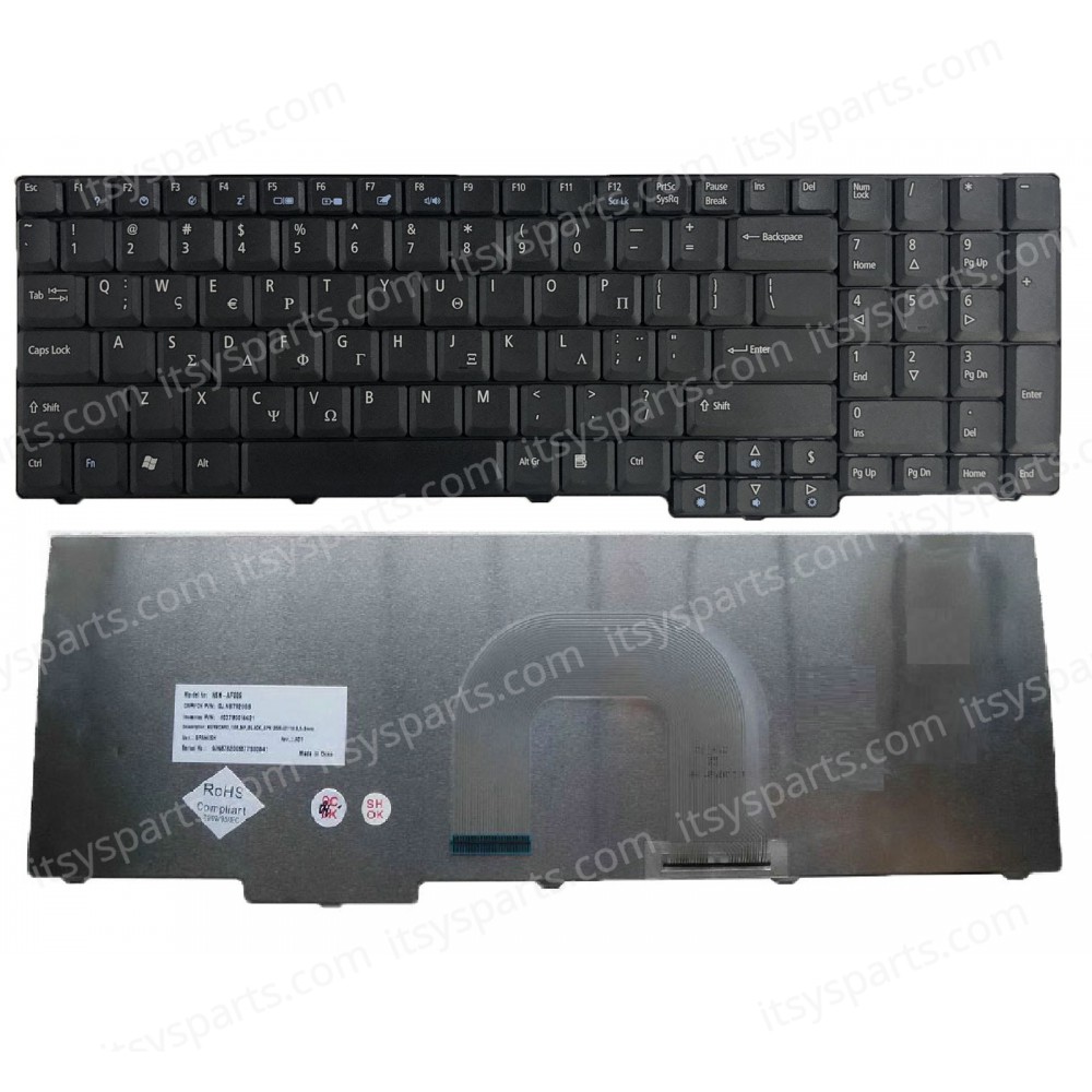 Keyboard Greek-Greek Laptop Keyboard for Acer Aspire 9800 9802 9803 9804 9805 9810 9811 9812 9813 9814 9815 NSK-AF10U 9J.N8782.10U 6037B0018602 NSK-AF11D (Ref.40589GR)