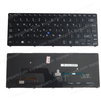 Greek Laptop Keyboard for Toshiba Portege Z20T-B Z20T-B2110 Z20T-B2111 Z20T-B2112 G83C000FR3GK 9Z.NAJBN.20L NSK-V12BN GR Backlight Pointer Black ( SKU.40590GRBACKLIT )
