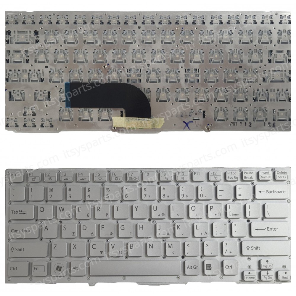 Greek Laptop Keyboard for Sony Vaio VPCSA VPCSB VPCSC VPCSD PCG-41218M 148949681 9Z.N6BBF.001 GR Backlight Silver ( SKU.40594GRSILVERNOFRAME )