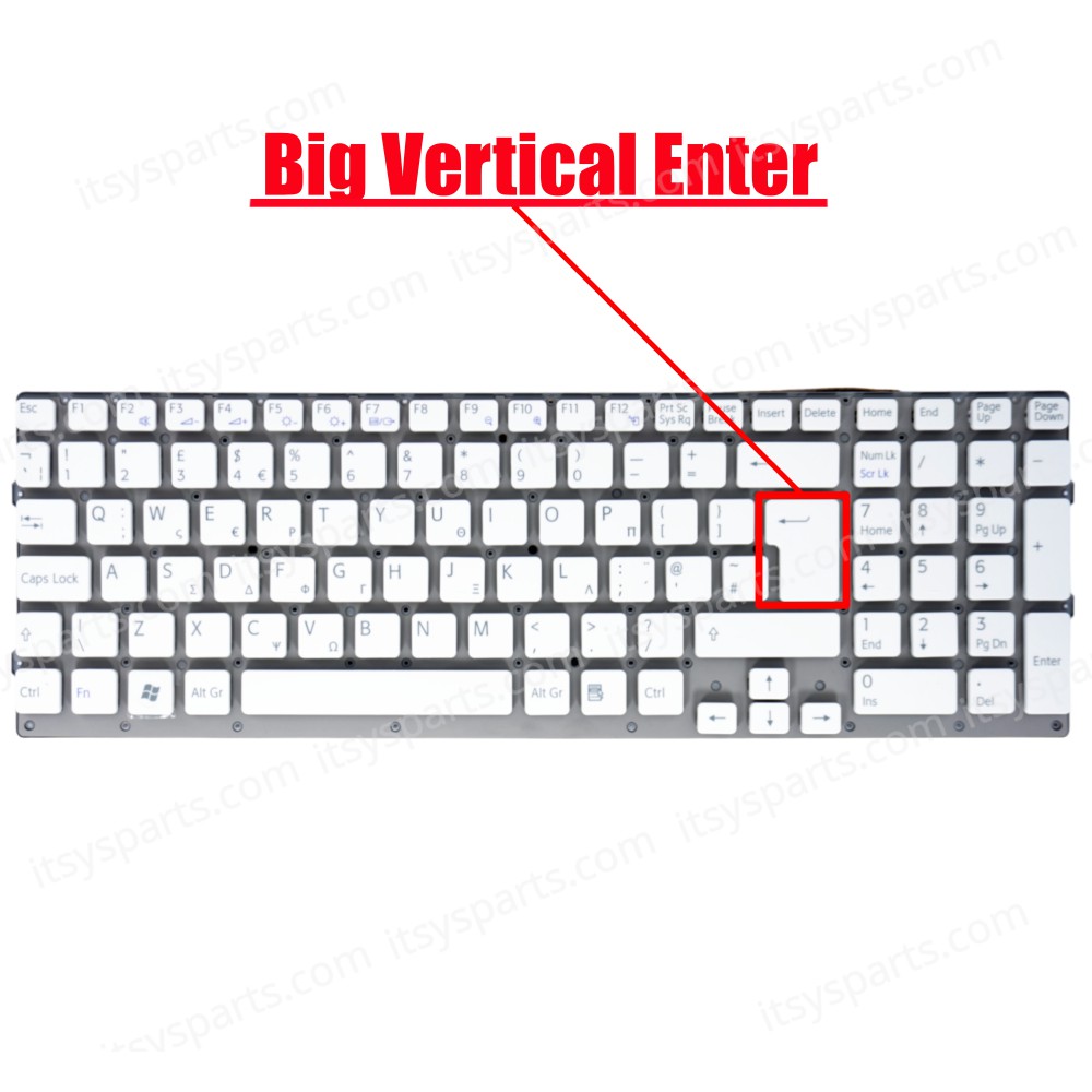 Keyboard Greek-Greek Laptop Keyboard Sony Vaio VPC EC VPC-EC VPC-EC3M1E VPCEC1M1E VPCEC2S0E VPC-EC2JFX VPC-EC290X 148794011 148793611 A1766537A VPC-EC2GGX MP-09L23GR-8863 148793981 (Code 40374GRBIGWHITE )