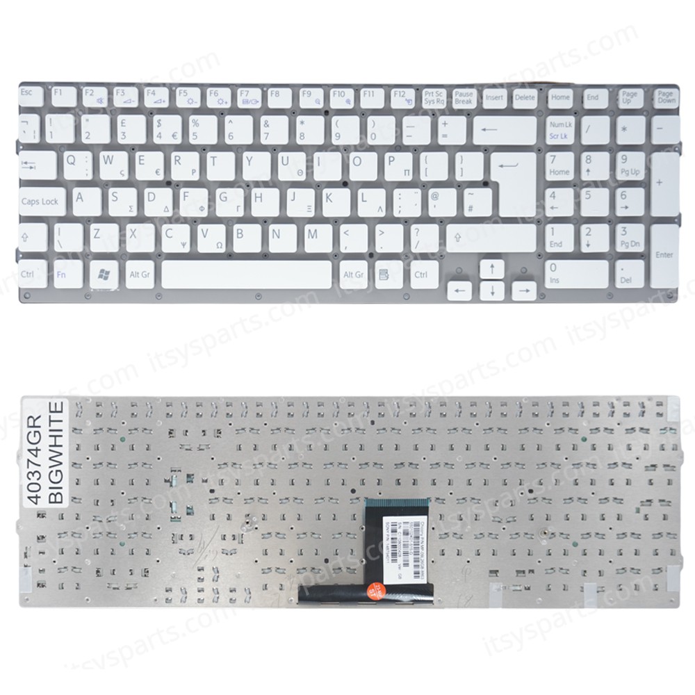 Keyboard Greek-Greek Laptop Keyboard Sony Vaio VPC EC VPC-EC VPC-EC3M1E VPCEC1M1E VPCEC2S0E VPC-EC2JFX VPC-EC290X 148794011 148793611 A1766537A VPC-EC2GGX MP-09L23GR-8863 148793981 (Code 40374GRBIGWHITE )