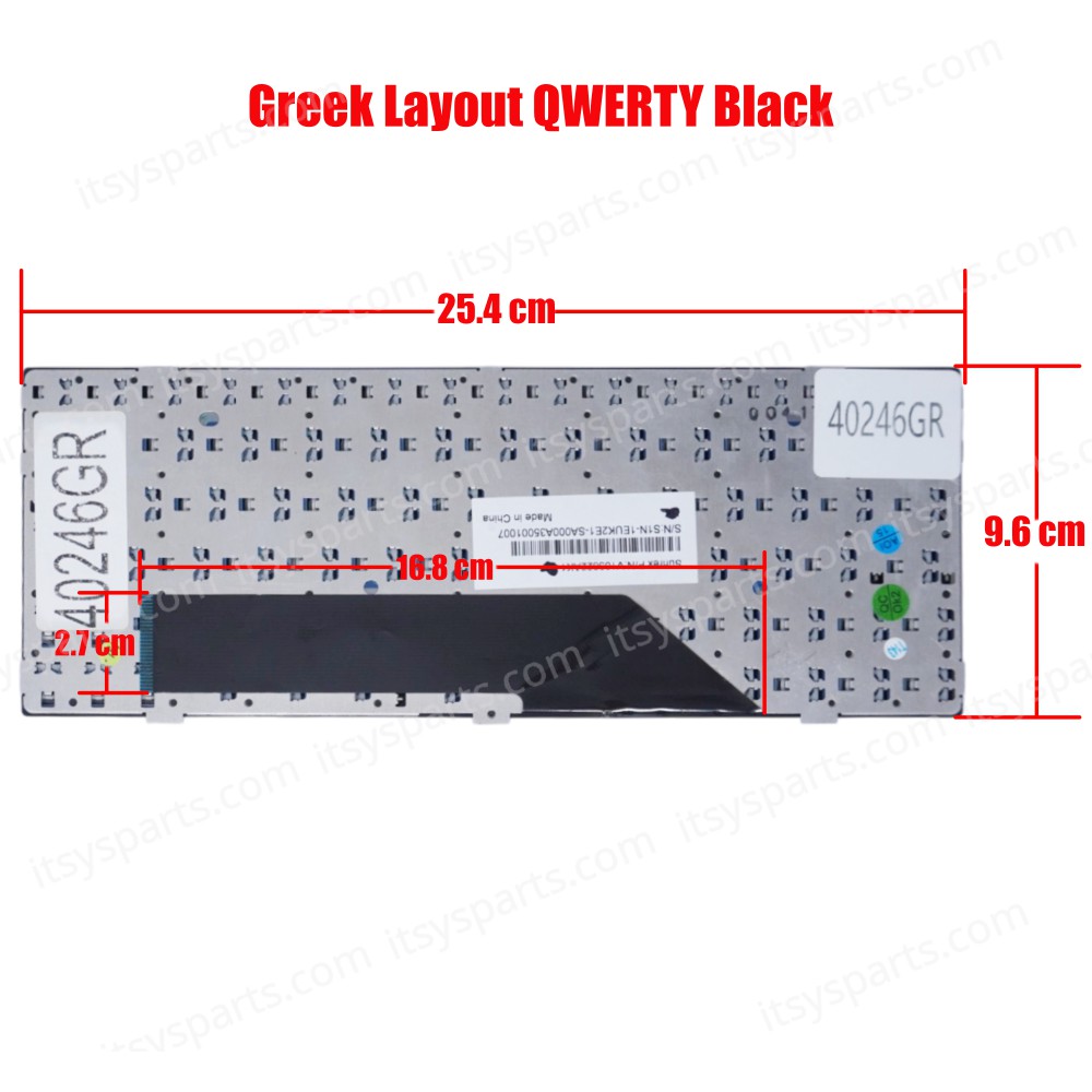 Greek Keyboard  MSI WIND U135  U135DX U160DX V103622AS1 S1N-1EUK341-SA0 V103622AK1 Notebook Uk Layout with Frame (Ref.40246GR)