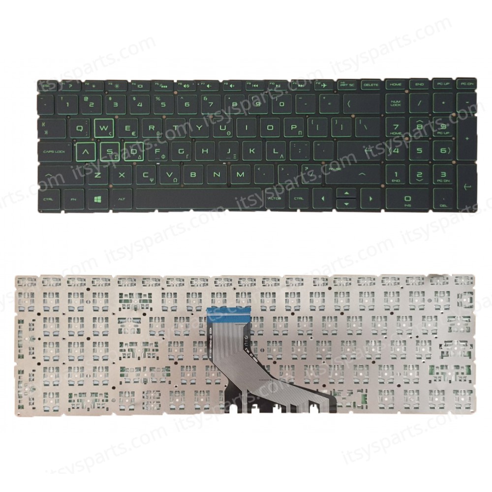 Keyboard Laptop HP 250 G7 255 G7 15-DA 15-DB 9Z.NEZSC.40U 6MP21ES#ABU 9Z.NEZSC.401 PK1329l1C00 TPN-C135 17-por TPN-C136 250 G7/255 G7/256 G7 7J1880 L20386-001 GREEK No Frame Layout keyboard (Ref.40549GRGREEN)
