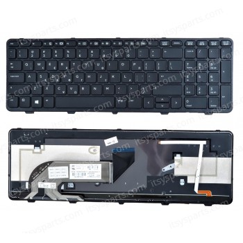 Keyboard Laptop HP ProBook 650 G1 655 G1 Keyboard With Frame No Pointer US 736649-001 738697-001 6037B0087901 (Ref.40470GRBACKLIT)