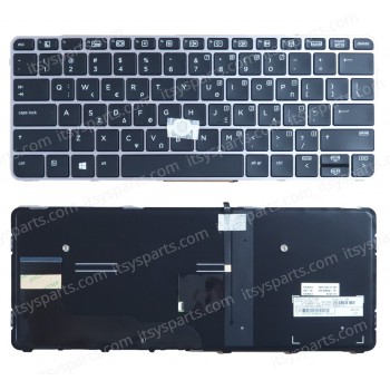 Greek Laptop Keyboard for Laptop HP EliteBook 820 G3 G4 725 G3 G4 Backlit with point GREEK 826630-001 (SKU.40604GRSILVER)
