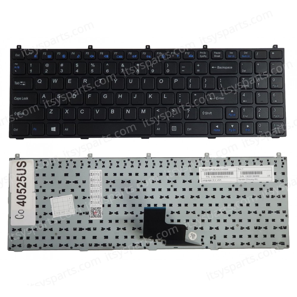 Keyboard Laptop Keyboard TurboX W761C W761CU W761K W761SUN W761T W761TF W761TG W762 W763K W763SUN W763TUN W765 W765CUHM W765T W765THM W765TUN (Ref.40525US)