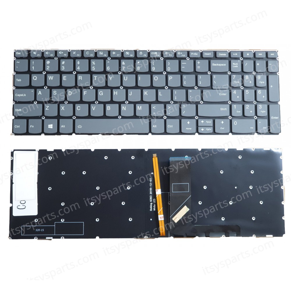 Laptop Keyboard - Keyboard for Lenovo IdeaPad 320-17 320-17IKB 320-17IKB 320-17ISK 320-17AST 320H-17AST 320L-17AST 320R-17AST 330s-15arr US Layout BACKLIT (Ref.40442USNOFRBL)