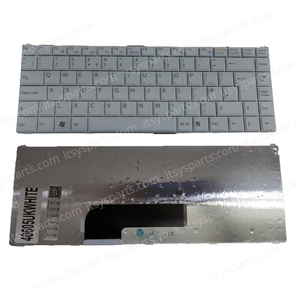 Laptop Keyboard Sony Vaio VGN-N SERIES 81-31105001-24 - K070278B1 UK white Layout Keyboard (Ref.40605UKWHITE)