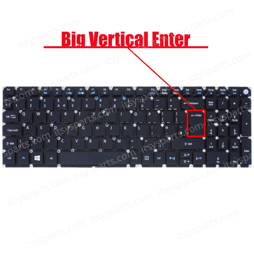 Keyboard Laptop - Keyboard for Laptop Acer Aspire E5-520 E5-532 E5-550 E5-573 E5-570 E5-722 E5-770 F5-521 F5-571 F5-570 K50-10 V3-574 V3-575 V5-591 VN7-572 VN7-792 TravelMate P257 P258 P277 P278 (Ref. 40411UK)