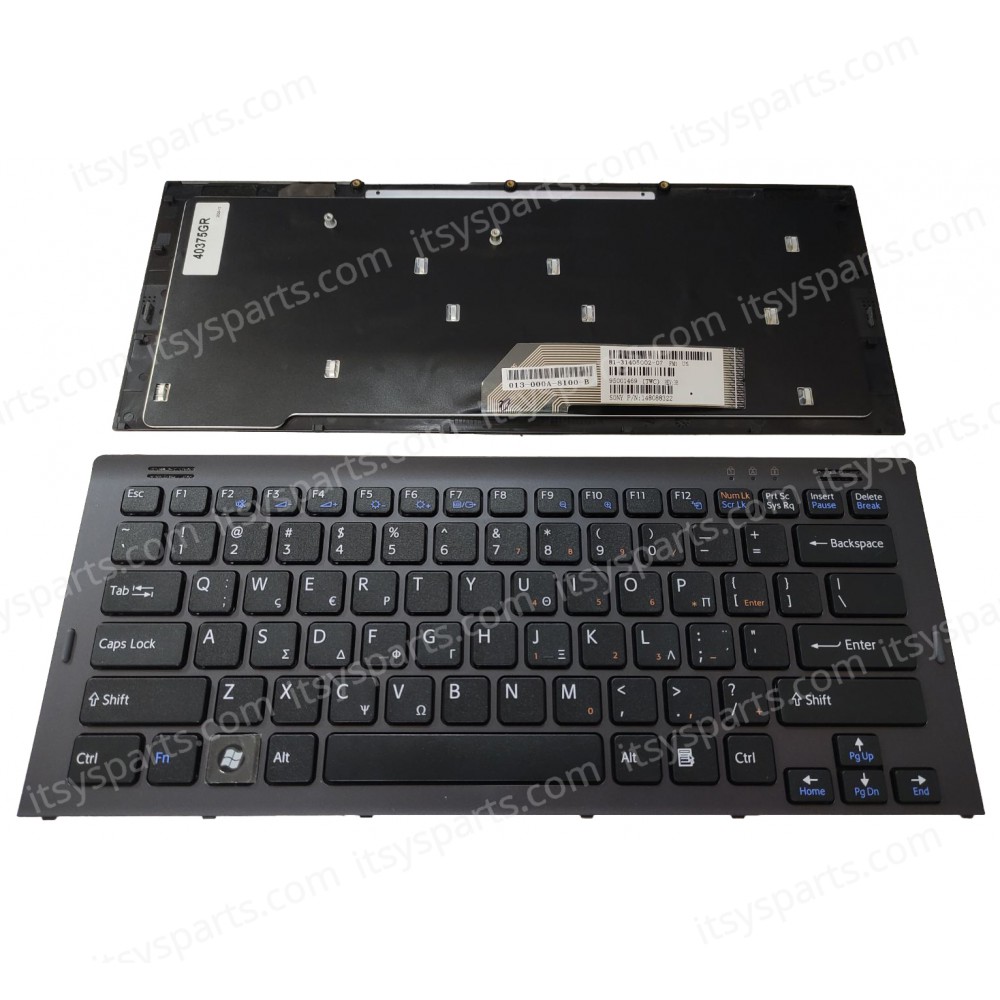Keyboard Greek-Greek Laptop Keyboard Sony Vaio VGN SR Keyboard 148088321 1 480 883 21 81-31405001-12 9J.N0Q82.10U, 148088811 013-206A-8100-B 148088392 81-31405002-79 (Code 40375GRGREY )