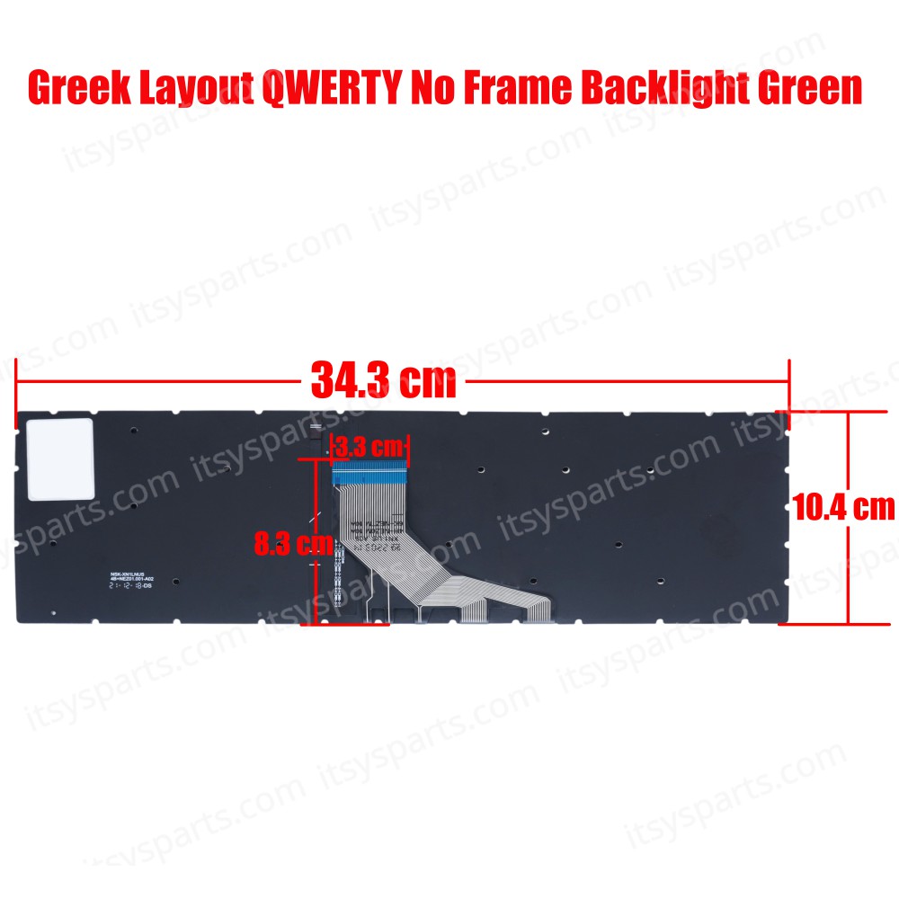 Keyboard Laptop HP 250 G7 255 G7 15-DA 15-DB 9Z.NEZSC.40U 6MP21ES#ABU 9Z.NEZSC.401 PK1329l1C00 TPN-C135 17-por TPN-C136 250 G7/255 G7/256 G7 7J1880 L20386-001 GREEK No Frame Layout keyboard OEM (Ref.40549GRGREENBACKLIT)