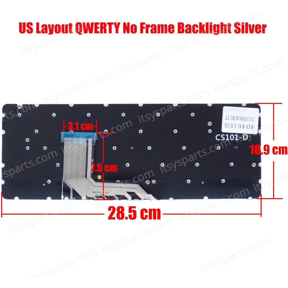 Keyboard Laptop Hp Spectre Pro x360 G1 Hp Spectre x360 13-4021CA Spectre x360 13-4105na Spectre x360 13-4107la 834589-001 Spectre x360 13-4013nb Spectre x360 13-4101nl OEM (Ref.40481USSILVERACKLIT)