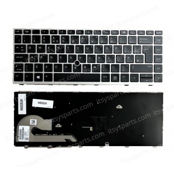 Laptop Keyboard for HP EliteBook 745 840 846 G5 G6 L14377-001 L14379-001 L14379-031 UK Pointer Black with Silver Frame ( SKU.40906UKPOINTER )