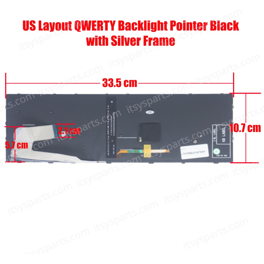 Laptop Keyboard for HP ZBook 15U G5 G6 L17970-001 EliteBook 755 850 855 G5 G6 L14366-001 US Pointer Backlight Black with Silver Frame ( SKU.40608USPOINTERBACKLIT )