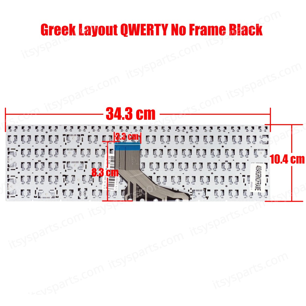 Keyboard Laptop Keyboard HP 250 G7 255 G7 15-DA 15-DB 9Z.NEZSC.40U 6MP21ES#ABU 9Z.NEZSC.401 PK1329l1C00 TPN-C135 17-por TPN-C136 250 G7/255 G7/256 G7 7J1880 L20386-001 GREEK No Frame Layout keyboard OEM (Ref.40549GRNOFRAME)