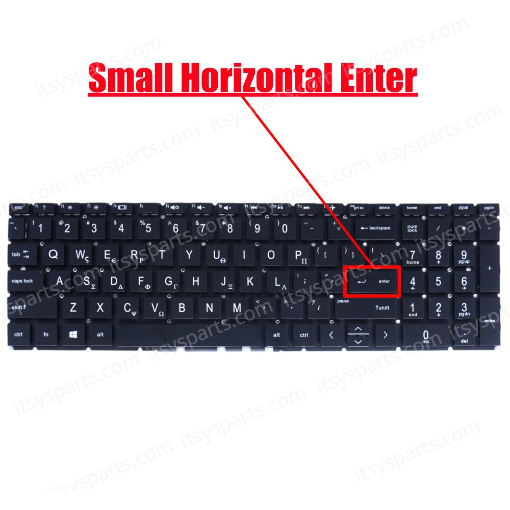 Keyboard Laptop Keyboard HP 250 G7 255 G7 15-DA 15-DB 9Z.NEZSC.40U 6MP21ES#ABU 9Z.NEZSC.401 PK1329l1C00 TPN-C135 17-por TPN-C136 250 G7/255 G7/256 G7 7J1880 L20386-001 GREEK No Frame Layout keyboard OEM (Ref.40549GRNOFRAME)