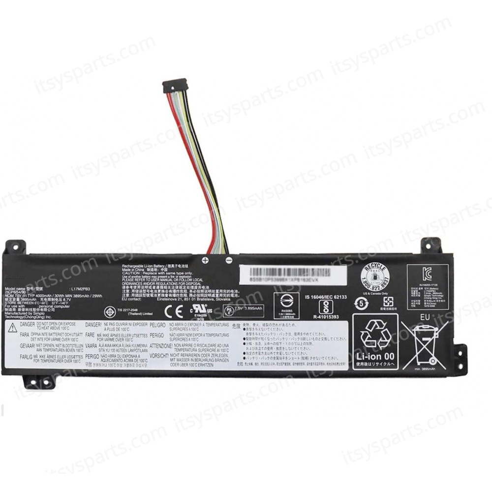 Laptop Battery - Battery for L17M2PB3 Lenovo V130-15IGM V130-15IKB V330-15IKB V330-15ISK V530-14IKB V530-15IKB L17M2PB4 L17C2PB4 L17M17M2PB4 L17M2PB4 L17L2PB4 L17L2PB3 7.6V 30Wh 4000mAh OEM (Ref.1-BAT0324) Laptop Battery - Battery for L17M2PB3 Lenovo V130-15IGM V130-15IKB V330-15IKB V330-15ISK V530-14IKB V530-15IKB L17M2PB4 L17C2PB4 L17M17M2PB4 L17M2PB4 L17L2PB4 L17L2PB3 7.6V 30Wh 4000mAh OEM (Ref.1-BAT0324)