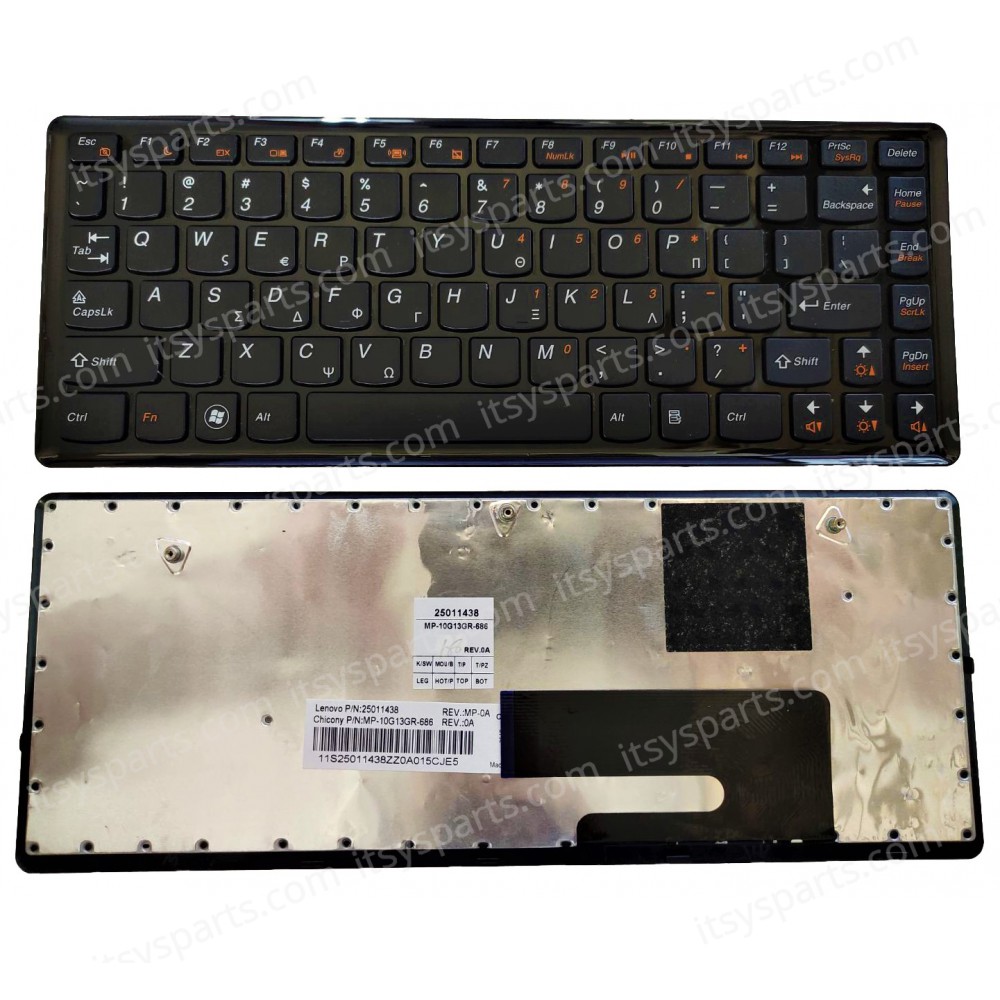 Keyboard Greek Laptop - Greek Keyboard for Lenovo IdeaPad U260 U260A U350 Y650 Y650A GREEK KEYBOARD 25011436 (SKU.40612GR)