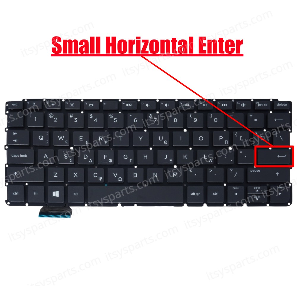 Keyboard Greek Laptop - Greek Keyboard for HP X2 Detachable 10-P0 GREEK Black Laptop Keyboard NSK-CS6SQ 860891-001 (SKU.40614GR)