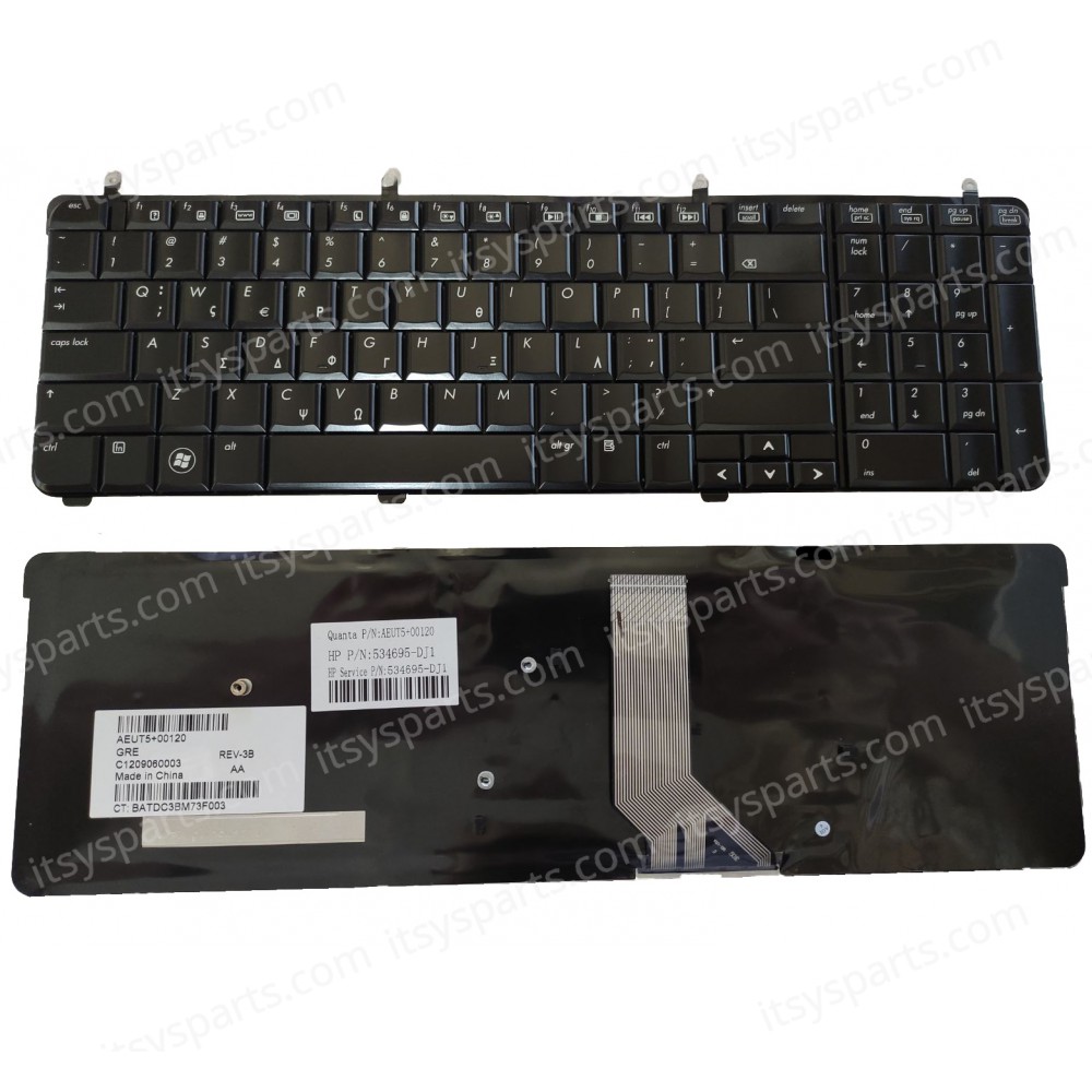 Laptop Keyboard HP Pavilion DV7-2000 DV7-2100 DV7-2200 DV7-3000 GR VERSION BLACK KEYBOARD(Ref.40291GR)