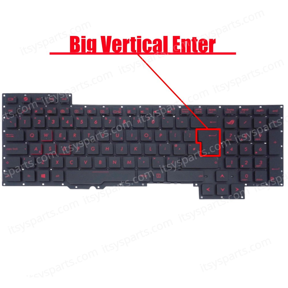 Laptop Keyboard ASUS Rog G751 G751J G751JT G751JL G751JY G751JM G751JL-WH71(WX) G751JT-DH72 G751JT-CH71 G751JT-DB73 (Ref. 40391UKNOFRAME)