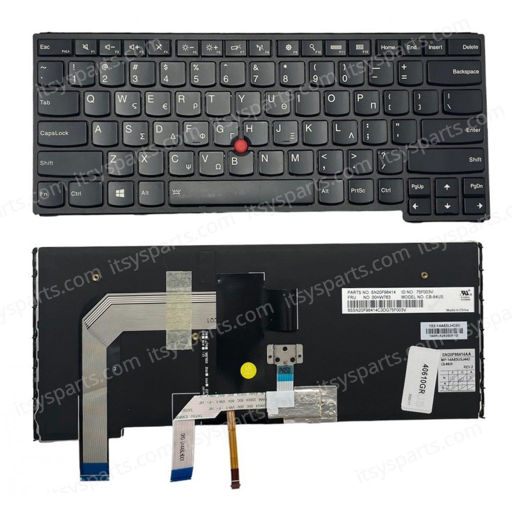 Greek Keyboard for LENOVO THINKPAD S3 YOGA 14 YOGA 460 00HW829 00HW792 SN20F98480 9Z.NBSBW.00U WITH BACKLIT(Ref. 40610GR)