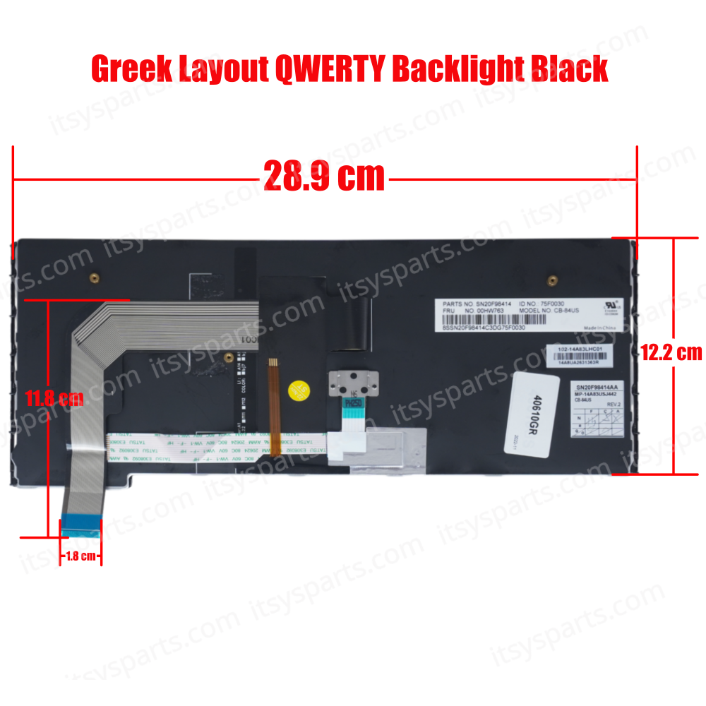 Greek Keyboard for LENOVO THINKPAD S3 YOGA 14 YOGA 460 00HW829 00HW792 SN20F98480 9Z.NBSBW.00U WITH BACKLIT(Ref. 40610GR)