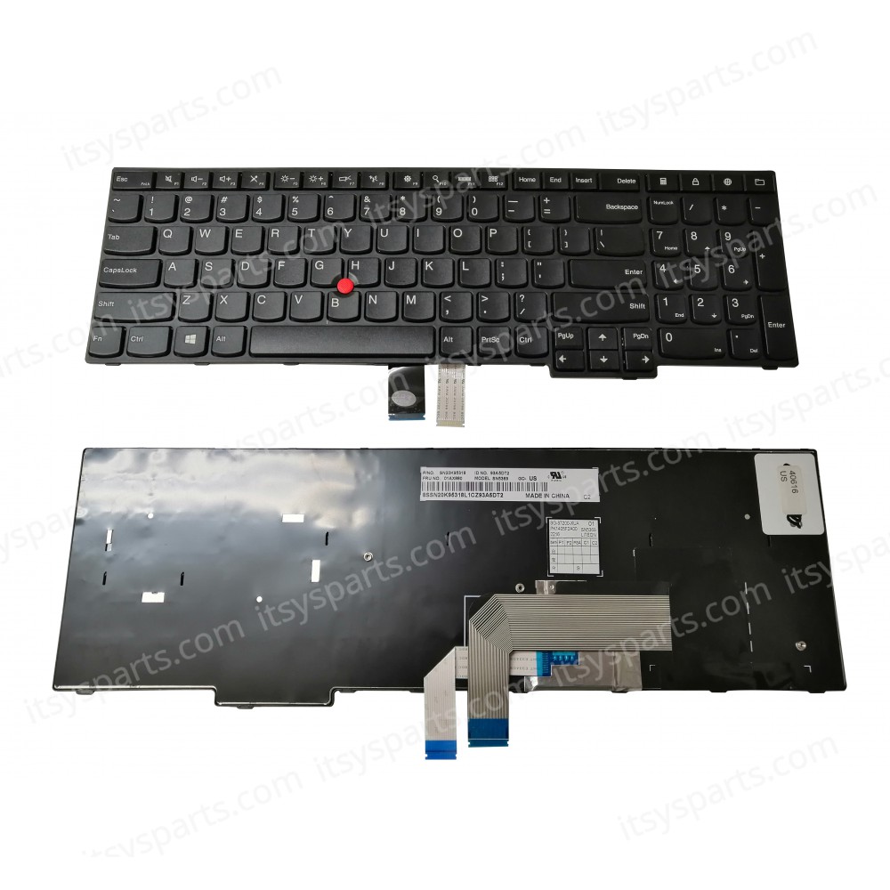 Laptop Keyboard - Keyboard for Lenovo Thinkpad E555 E550 E560 series Black (Ref. 40616US)