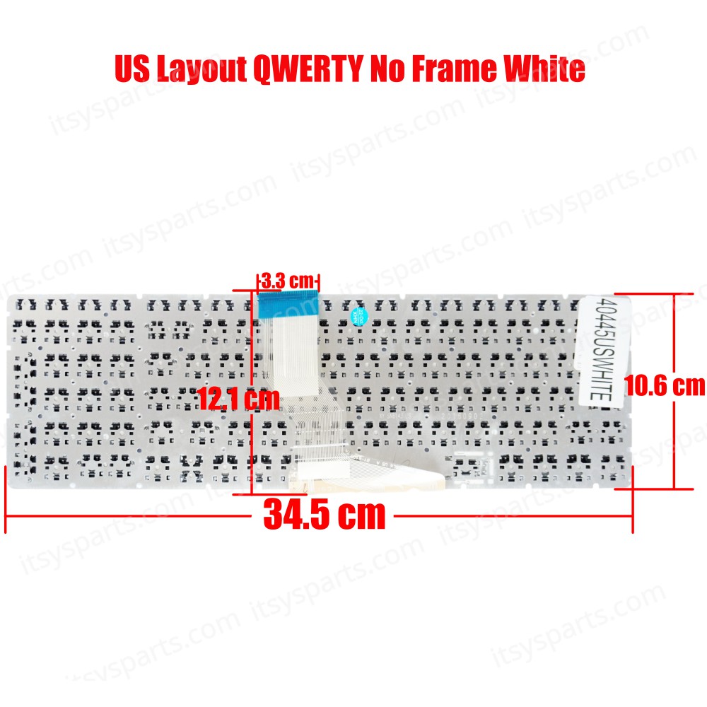 Laptop Keyboard - Keyboard for 17-W252NR 17-W010CA 17-W018CA 17-W023DX 17-W033DX 17-W043DX 17-W047NR (Ref.40445USWHITE)