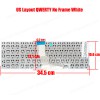 Laptop Keyboard - Keyboard for 17-W252NR 17-W010CA 17-W018CA 17-W023DX 17-W033DX 17-W043DX 17-W047NR (Ref.40445USWHITE)