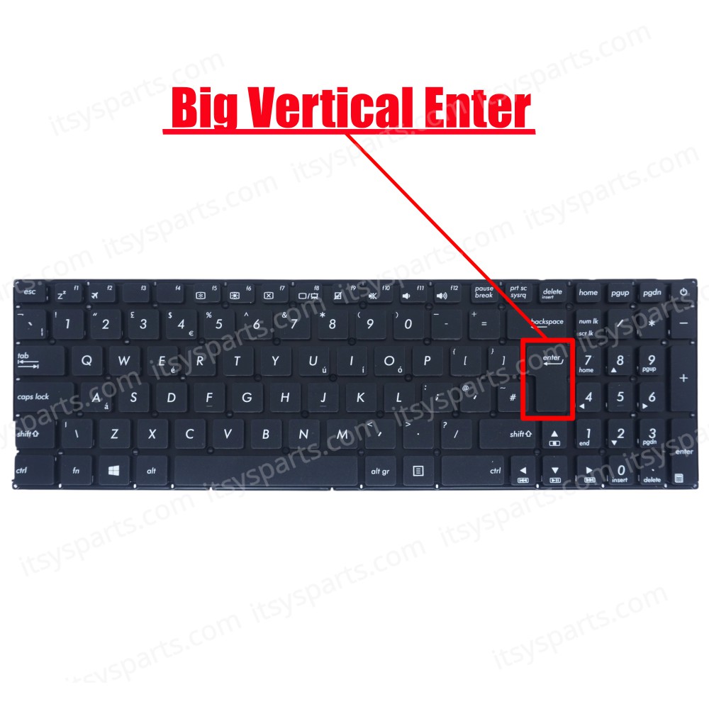 Laptop Keyboard for ASUS UX510UA IT UK laptop keyboard 0KNB0-6722IT00 9Z.ND2PU.00E UX510 UX510UW UX510U UX510UX V510UX UX510UW-RB71, UX510UX-NH74 V510U OEM (Ref.40609UKNOFRAME)