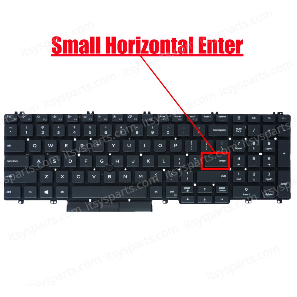 Laptop Keyboard for Dell Latitude 5500 5501 5510 0MMH7V-DFH00 0MMH7V NSK-EX0BC PK132FA1B00 US No Frame Backlight Pointer Black ( SKU.40623USBACKLIT )