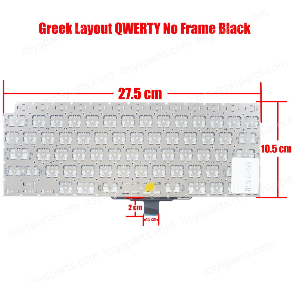 Greek Laptop Keyboard for Apple MacBook Air 13" A2179 2020 EMC 3302 GR No Frame Black ( SKU.40624GR )