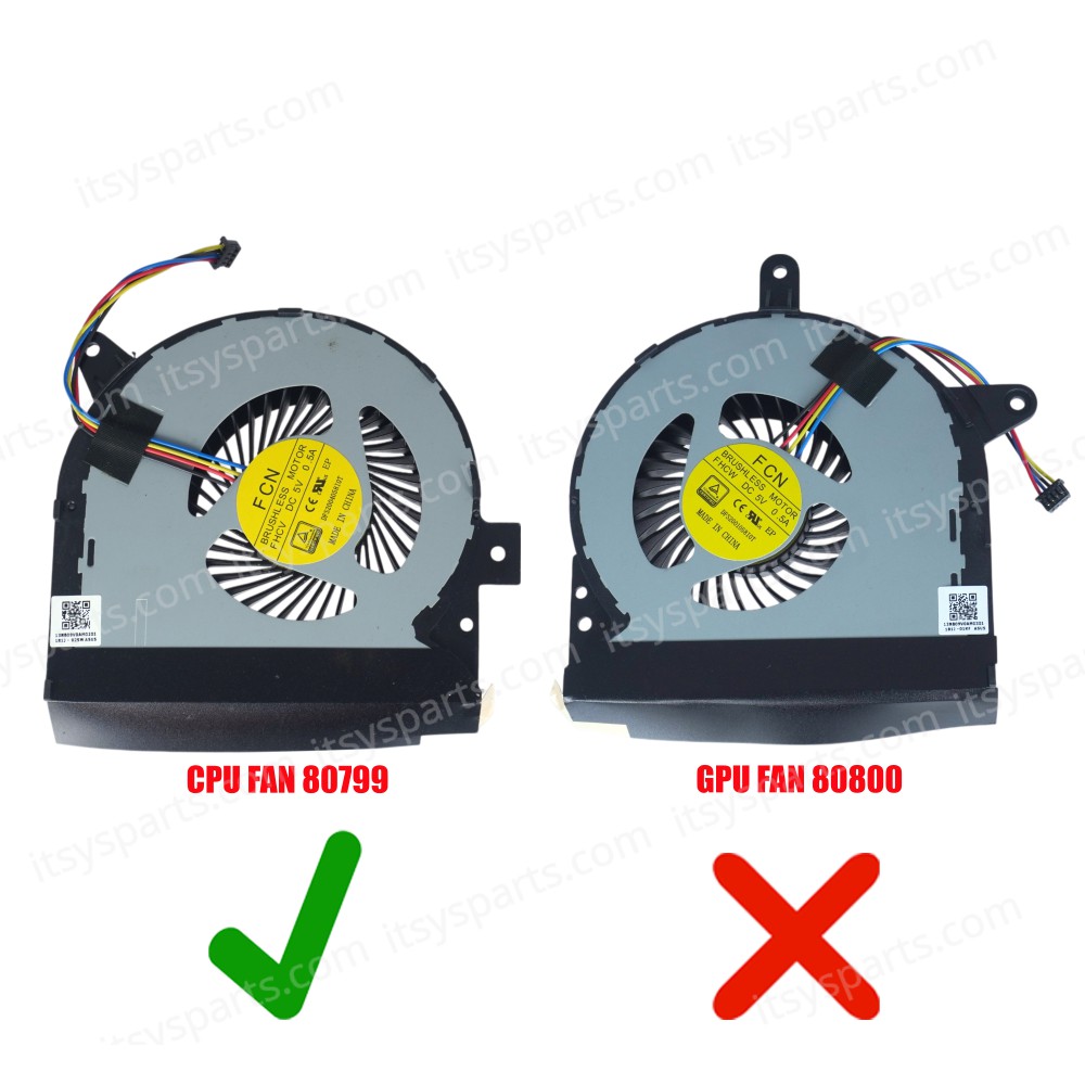 Laptop Fan - CPU Cooling fan for ASUS ROG G752 G752V G752VY G752VY-RH71 GFX72V GFX72VY G752VS G752VSK DFS2004058I0T FHCV MF75090V1-C520-S9A DFS2010058I0T OEM (Ref. 80799)
