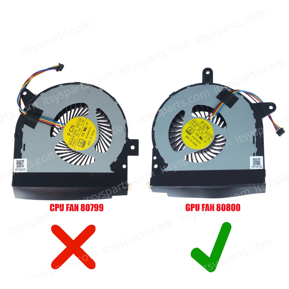 Laptop Fan - GPU Cooling fan for ASUS ROG G752 G752V G752VY G752VY-RH71 GFX72V GFX72VY G752VS G752VSK DFS2004058I0T DFS2010058I0T FHCW 1.8CM THICK (Ref. 80800)