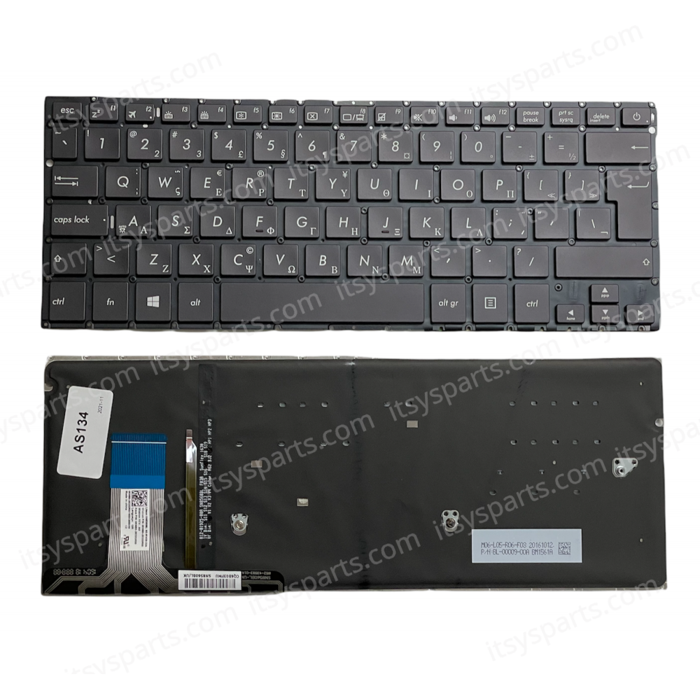 Laptop Keyboard Asus ZenBook UX330CA UX330CAK UX330U UX330UA UX330UAK 90NB0CW2-R30280 Keyboard greek version UK ENTER Backlit OEM (Ref. 40627GRBACKLIT)