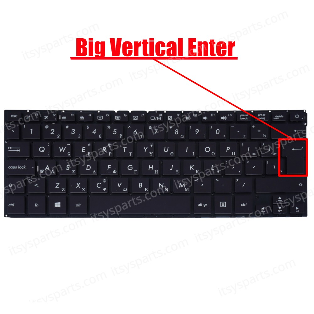 Laptop Keyboard Asus ZenBook UX330CA UX330CAK UX330U UX330UA UX330UAK 90NB0CW2-R30280 Keyboard greek version UK ENTER Backlit OEM (Ref. 40627GRBACKLIT)