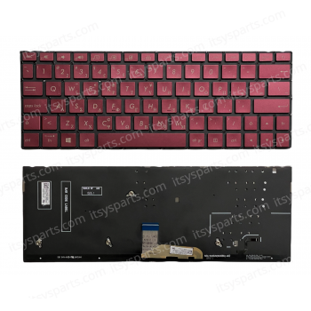 Laptop Keyboard Asus ZenBook UX333 UX333FA UX333FN Greek version Keyboard Backlit Red 0KNB0-1628US00 OEM (Ref. 40628GRREDBACKLIT)