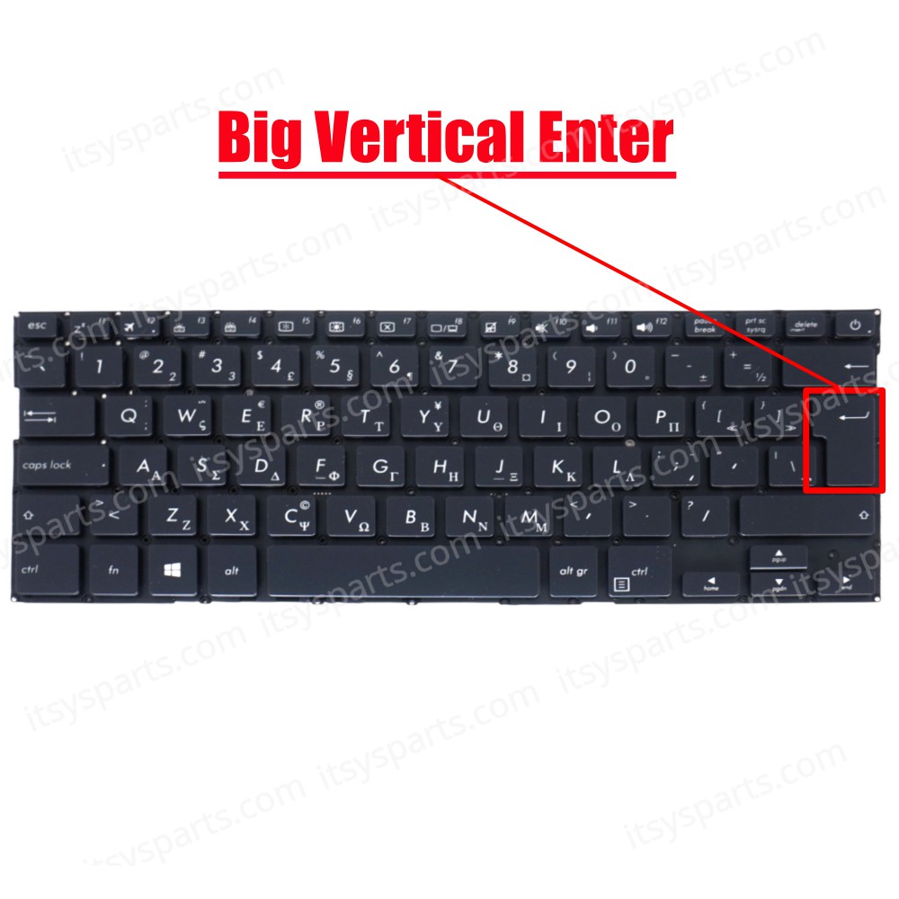 Greek Laptop Keyboard for ASUS UX331 UX331U UX331UA UX331UAL UX331UN UX3311F UX331FA GR Backlit OEM (SKU. 40630GRBACKLIT)