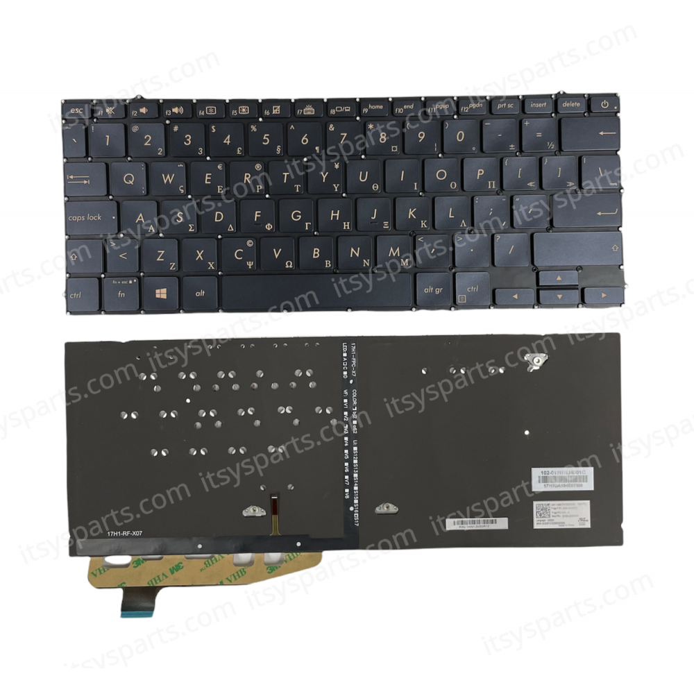 Laptop Keyboard ASUS ZenBook S UX391U UX391U UX391F UX391FA UX391UA 0KNB0-2609US00 0KN1-3V2RU12 Backlit OEM (Ref. 40631GRBACKLIT)